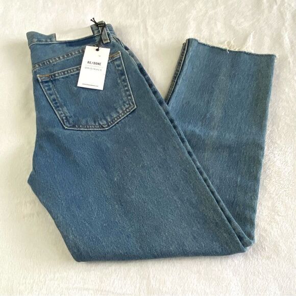 RE/DONE ORIGINALS STOVE PIPE HIGH RISE BUTTON FRONT JEANS NWT - Picture 4 of 15